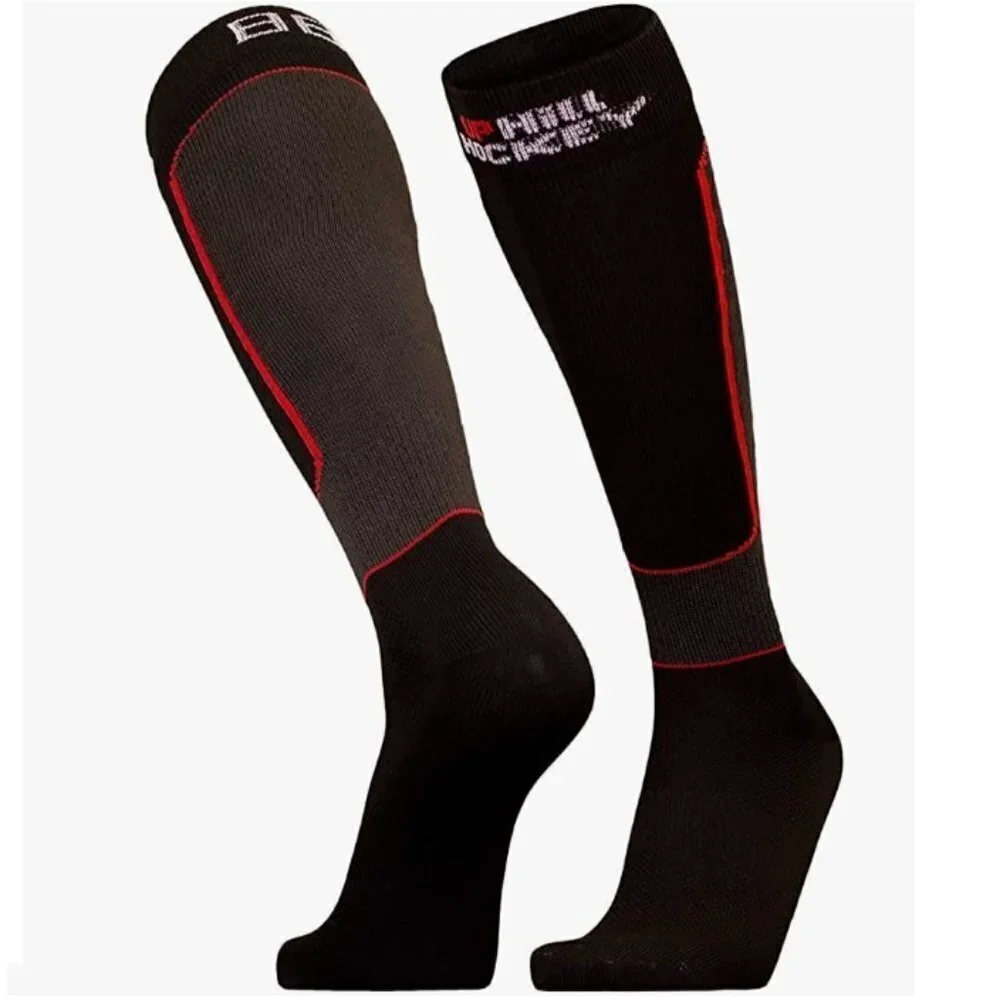 3-Pack Ice Hockey Knee Length L1 Compressed Shaft with Quick Dry Black